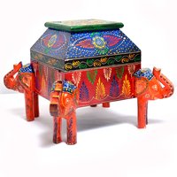 Antique Indian Hand Craft Wooden Elephant Dry Fruit Box