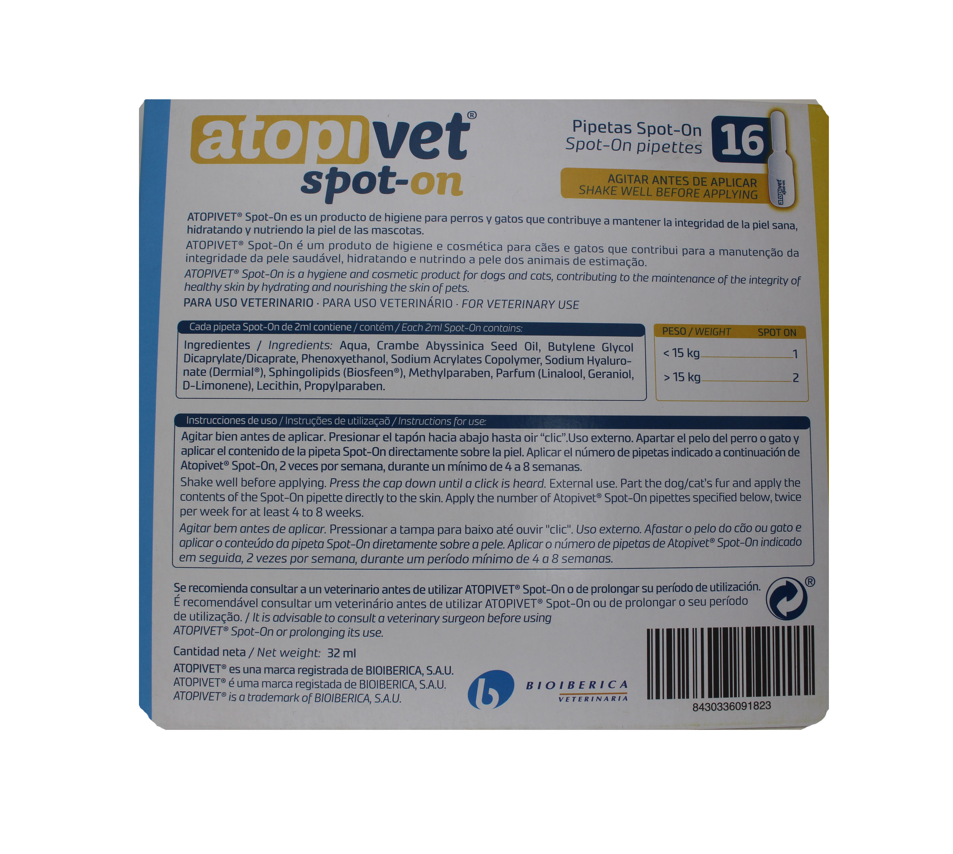Atopivet 180 FOR DOGS-AQUA+CRAMBE ABYSSINICA SEED OI
