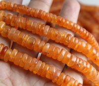 Carnelian Beads - 6-8mm Smooth Tire Shape Orange Natural Stone | Ideal For Jewelry Making, Crafting, Necklaces, Bracelets, And Earrings