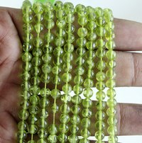 Peridot Beads - Smooth Round Shape, Olive Green 1 Strand | Elegant, Versatile, Eye-catching, High Quality, Durable, Untreated