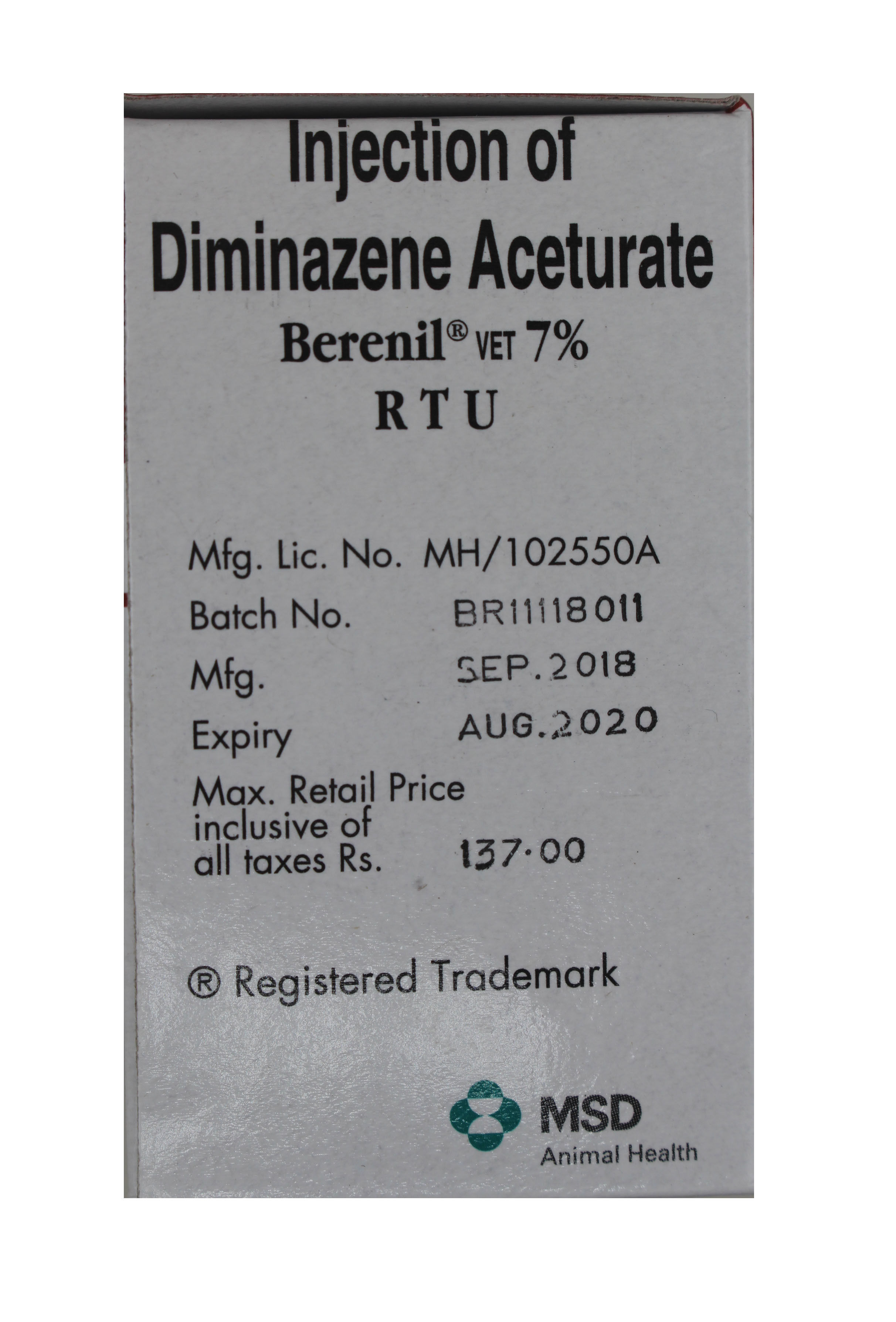 Injection 30ml-diaminazine Aceturate