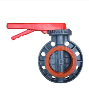 manual handle lever or gearbox UPVC butterfly valve FPM VITON lined