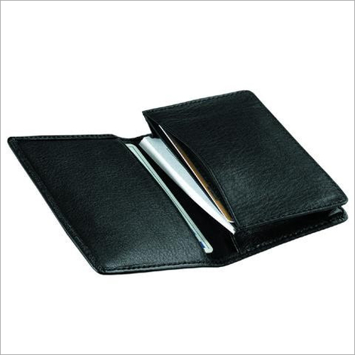 Black Leather Business Card Holder