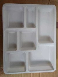 Hips Lunch Tray - Food Grade Pvc, 7 Compartment Design | Oil Proof, Waterproof, Smooth Surface