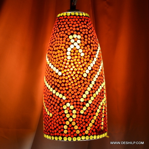 SunGlow Orange Mosaic Wall Lantern