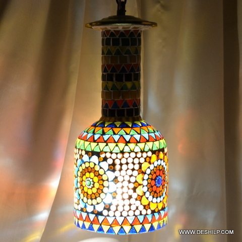 Multicolor Glass Mosaic Handmade Glass Wall Hanging - Design: Modern Art