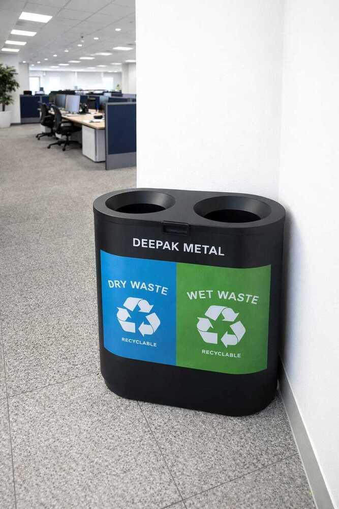 Stainless steel black quoted duo dustbins/ S S Black duo bins/ S S Duo for bank/University