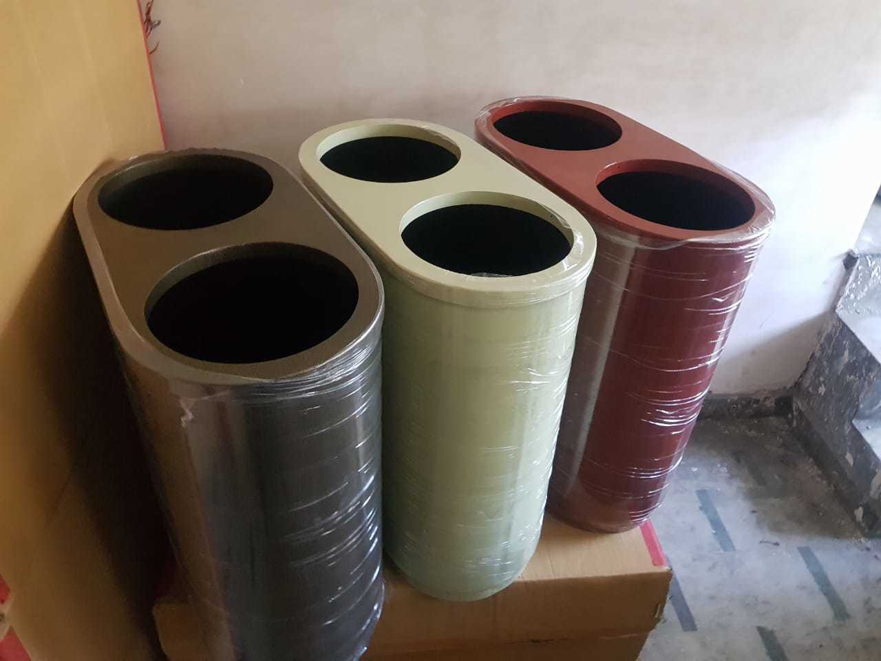 Stainless steel black quoted duo dustbins/ S S Black duo bins/ S S Duo for bank/University