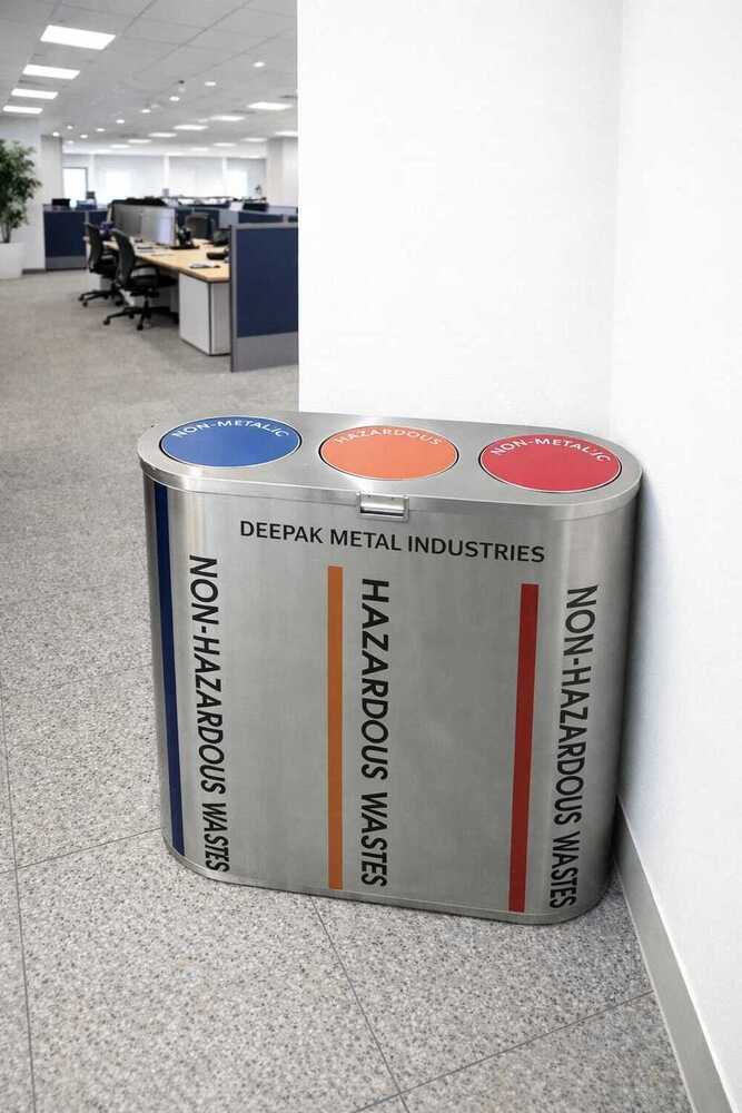 Stainless Steel Trio Bins/stainless steel 3 in one dustbins /for bank/for university/for airport