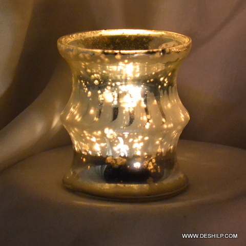Silver Glass T Light Candle for decoration