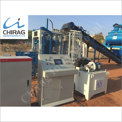 Chirag Superior Technology Cement Brick Machine - Super-Strong Steel Structure, Blue Color | Automatic Operation, PLC Control, High Efficiency Vibration System