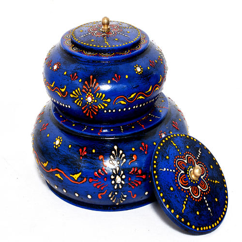 Wood Decorative Wooden Painted Pill Box