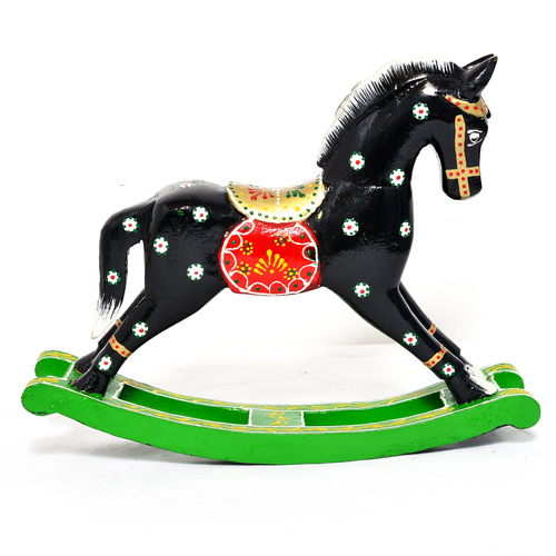 Home Decorative Indian Handmade Wooden Painted Rocking Horse