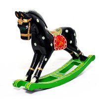 Home Decorative Indian Handmade Wooden Painted Rocking Horse