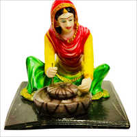Punjabi Culture Chakki Traditional Doll Statue