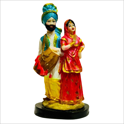 Polyresin Bhangra Couple Statue