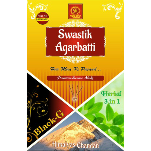 Swastik Incense Sticks - 100% Natural Bamboo, 8 to 9 Inch Round - Eco-Friendly, Non-Stick, Aromatic Sandalwood Fragrance