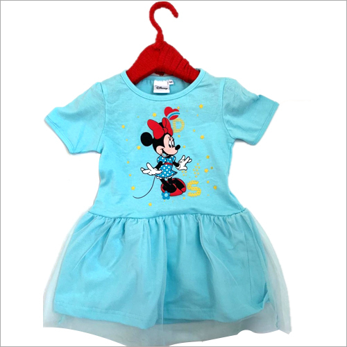 Washable Girls Sky Blue Frock