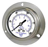 PRESSURE GAUGE FOR PANEL MOUNTING
