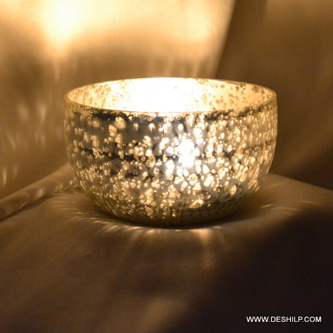 T Light Candle Holder With Silver Finish