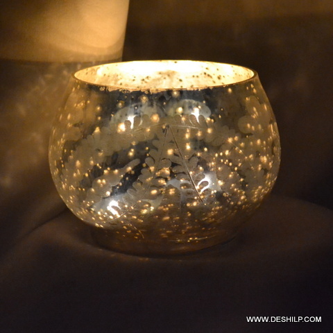 Zenaura T Light Candle Bowl - Finishing: Silver