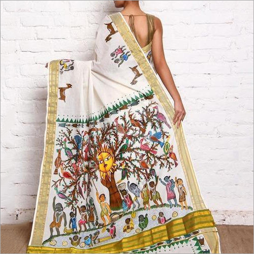 Ladies Fancy Hand Printed Saree Ladies Fancy Hand Printed Saree