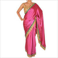 Silk Ladies Pink Kundan Work Saree