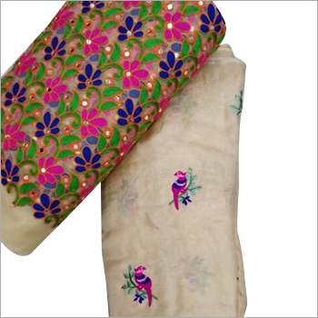 Ladies Linen Embroidery Work Saree