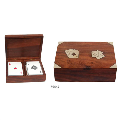 Wood Wooden Playing Card Box