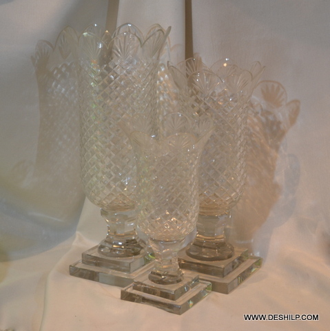 Beautifully designed Cutting Glass Hurricane Candle