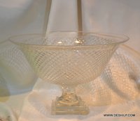 Crystal Glass Fruits Bowl - Glass & Metal 5x10 cm Clear Color Antique Design Cutting Finish 48 Pieces Meticulously Handmade by Skilled Craftsmen