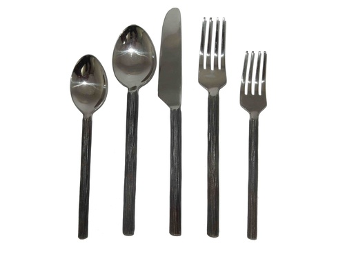 Oven Baked Black Bamboo Flatware Serving Set