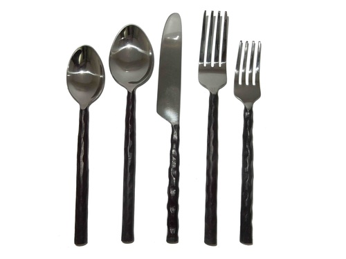 Brown Hammered Flatware Serving Set