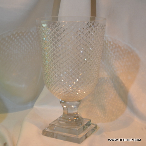 Cutting Glass Hurricane for gifts