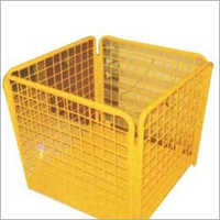 Cage Bin - Metal, 1 Foot Depth, Square Shape | Heavy Duty Yellow Design, Ideal For Parks And Public Spaces