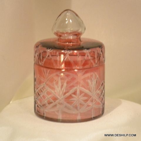 Red Glass Jar With Lid