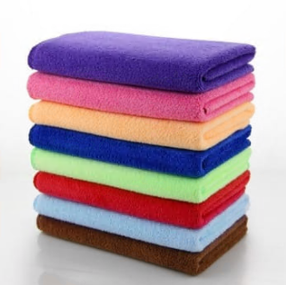Blue Microfiber Weft Brushed Knitted Towels