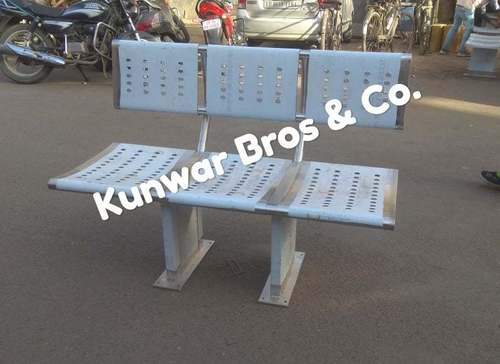 Stainless steel railway platform bench