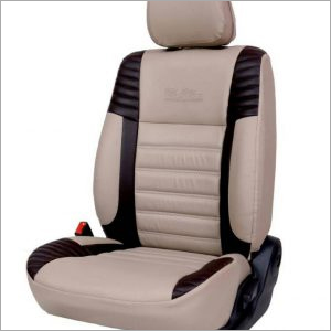 Off White PU Leather Car Seat Cover