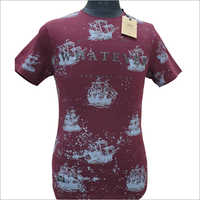 Mens Round Neck Printed T Shirt