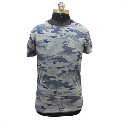 Mens Camouflage Round Neck T Shirt