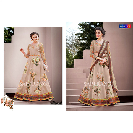 Indian Floral Evening Gown