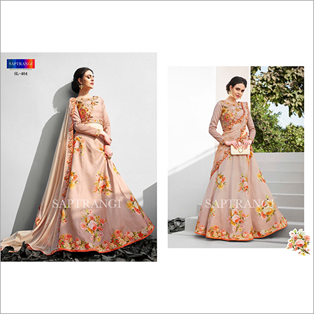 Brown Digital Satin Gown