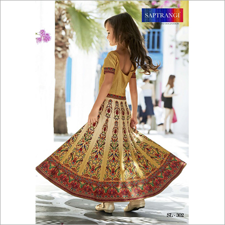 Golden And Brown Kids Gown