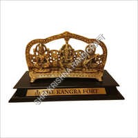 Gold Plated Aluminum Ganesh Laxmi Saraswati Statue