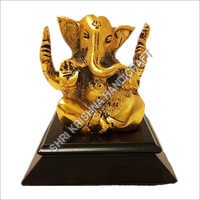 Antique Gold Plated Aluminum Ganesh Statue - Stain Resistant, Elegant Modern Art, Beautifully Carved