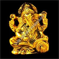 Gold Plated Aluminum Ganesh Statue