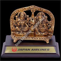 Modern Arts Gold Plated Aluminum Laxmi Ganesh Statue