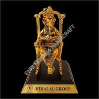 Designer Gold Plated Almunium Ganesh Statue