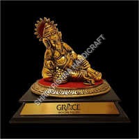 Sleeping Gold Plated Almunium Ganesh Statue